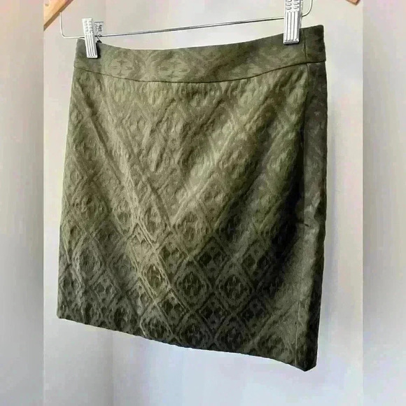 Banana Republic Women’s Olive Green Textured Mini Preppy Prep Cotton Skirt 0 - Picture 8 of 10
